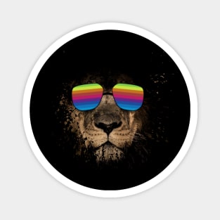 Lion with rainbow glasses Magnet